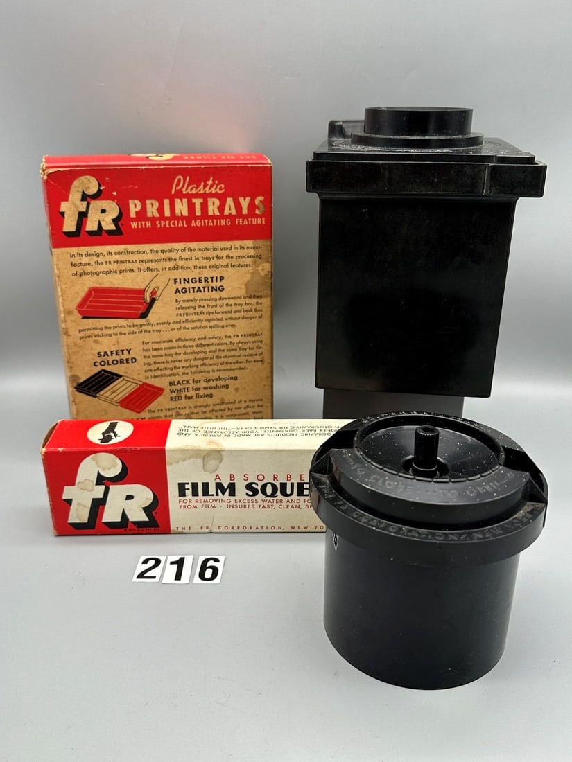 For the FR Photo Collector (3) 5x7 Print Trays, Film Squeegee, (2) Film Developing Tanks (1 of 5)