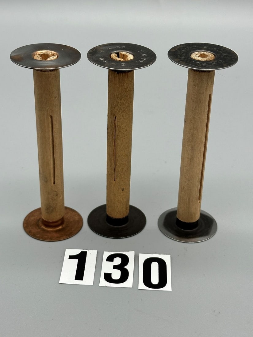 (3) 122 Film Take Up Spools Wood: (3) 122 Film Take Up Spools Wood: