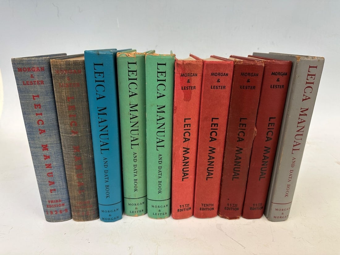 (11) Leica Camera Manuals 1930's-1960's: (11) Leica Camera Manuals 1930's-1960's: Includes 1938, '39 third edition, 1940, 1945, (3) 1947, (2) 1955, 1956, 1965.