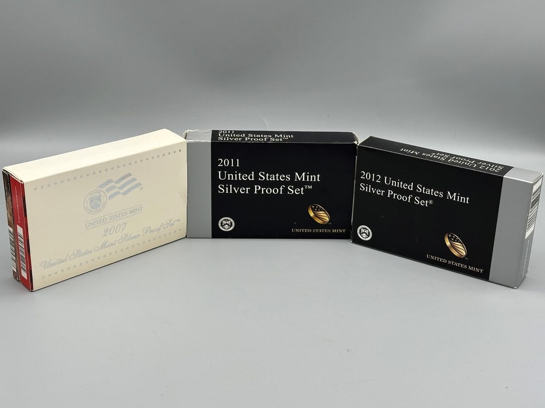 2007, 2011, 2012 Silver US Mint Proof Sets (1 of 3)