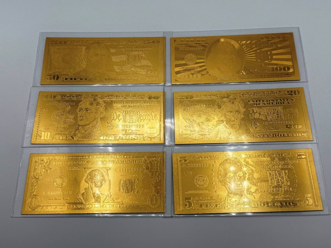 (6) 24k Gold Plated Currency Notes (1 of 3)