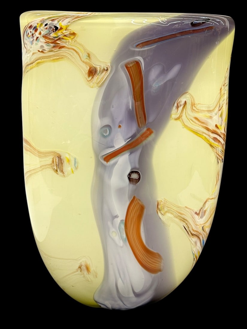 Heavy, Large Art Glass Center Vase (1 of 3)