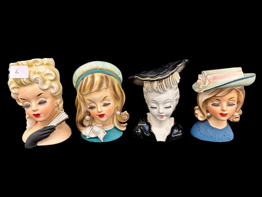 (4) Porcelain Head Vases (1 of 3)