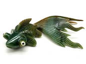 Glen Surgenor New Zealand Marsden Flower Jade Fish Carving