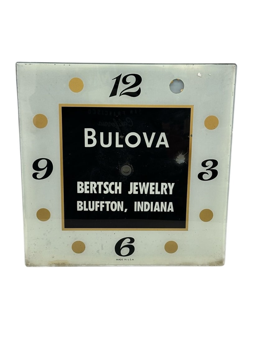 Bulova Advertising Glass Clock Front (1 of 1)