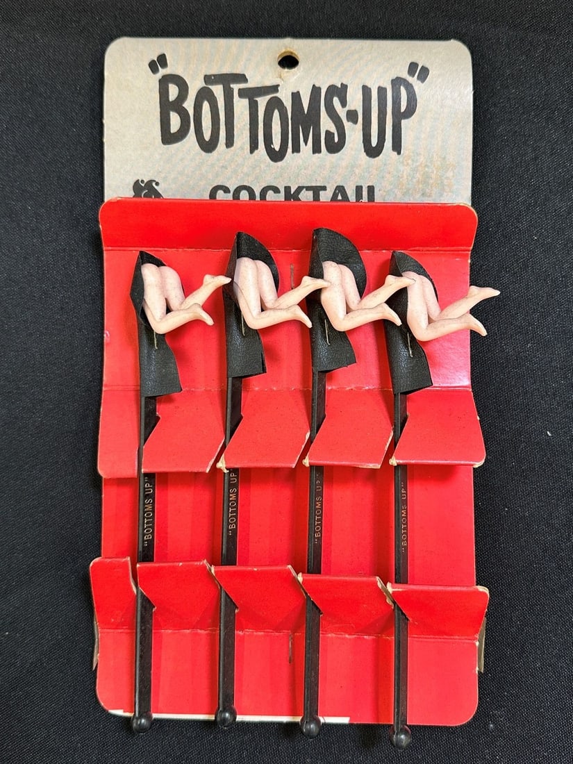Bottoms Up Cocktail Stirrers on Original Card: Bottoms Up Cocktail Stirrers on Original Card