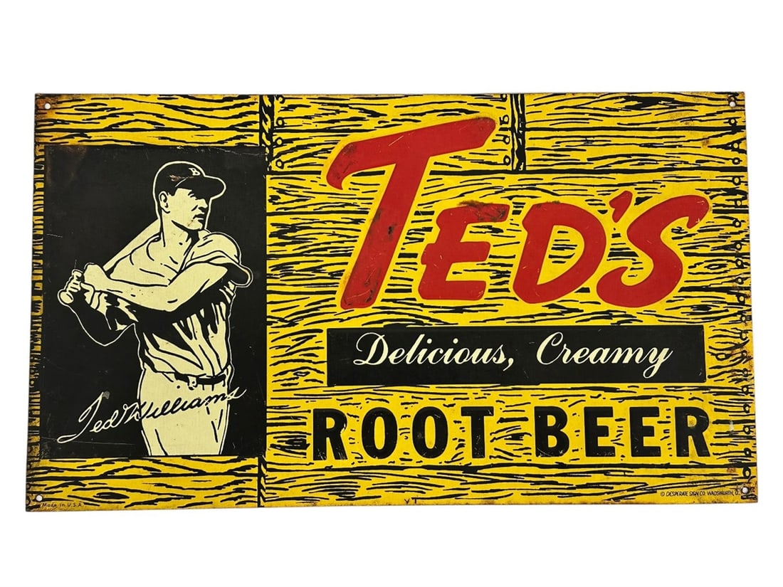 Ted's Delicious Creamy Root Beer Advertising Tin Sign (1 of 1)