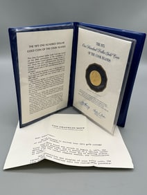 1975 Cook Islands $100 Dollar Gold Proof Coin In Booklet With COA