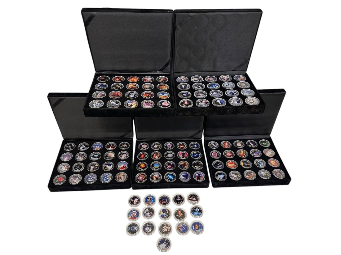 (116) Colorized Space Exploration Half Dollar Kennedy Coins: (116) Colorized Space Exploration Half Dollar Kennedy Coins: From the Mystic Stamp Company.