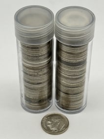 (100) Roosevelt Dimes 90% Silver