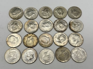 (20) John F. Kennedy 40% Silver Half Dollars