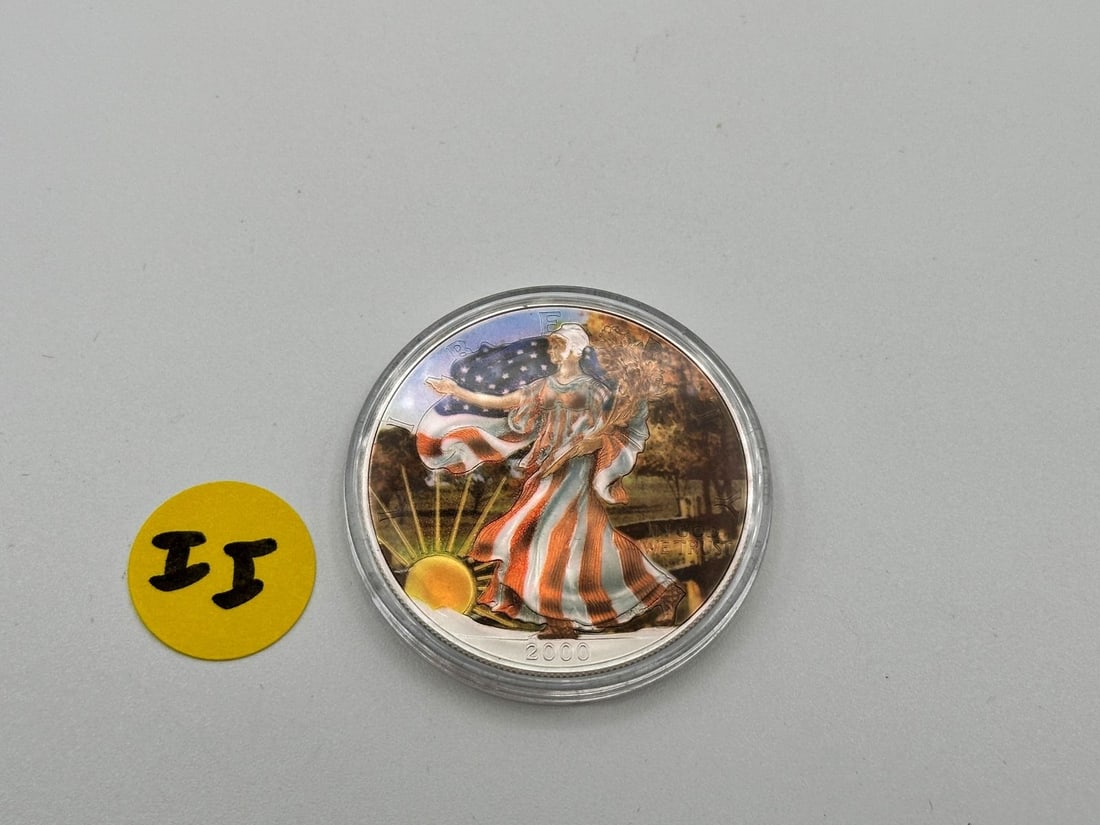 II) 2000 Colorized Silver American Eagle BU (1 of 2)
