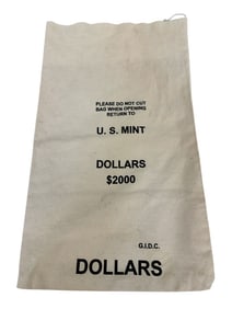 US Mint $2000 Dollar Canvas Money Bag