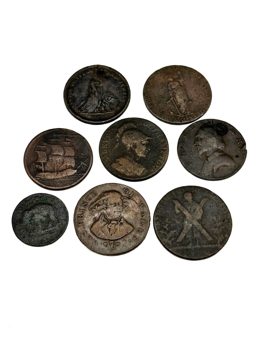(8) Group of England 1790's Condor/Provincial Tokens (1 of 5)