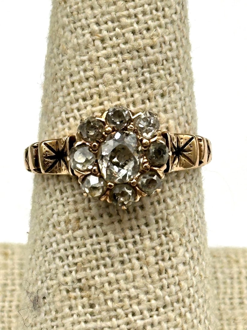 Antique 18k Gold Victorian (1837-1901) Engagement Ring With Old Mine & European Cut Diamonds With (1 of 7)