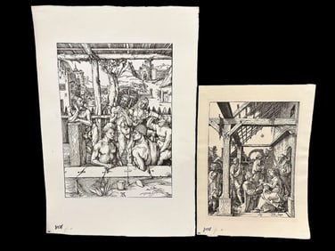 (2) Albrecht Durer Woodcuts Faksimile State Printing Work Berlin