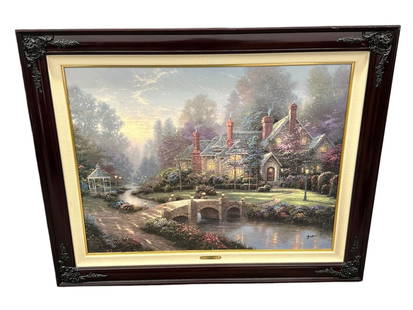 Thomas Kinkade Lithograph "Beyond Spring Gate II": Thomas Kinkade Lithograph "Beyond Spring Gate II": Numbered 2941/3450. Measures 42 x 34".