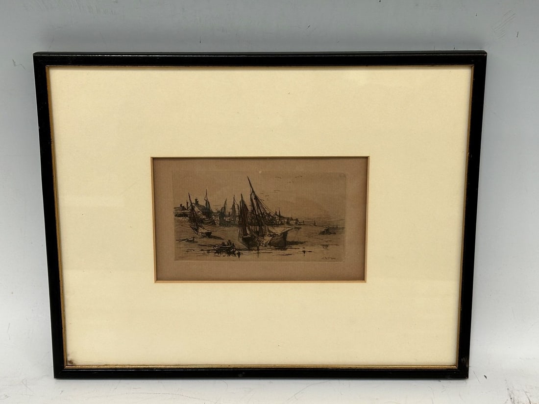 Charles Adam Platt (1861-1933) Shipyard Etching (1 of 4)