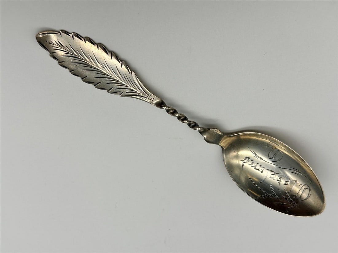 1902 Sterling Silver Souvenir Spoon Cleveland, Ohio: 1902 Sterling Silver Souvenir Spoon Cleveland, Ohio: Inscribed Bernice.