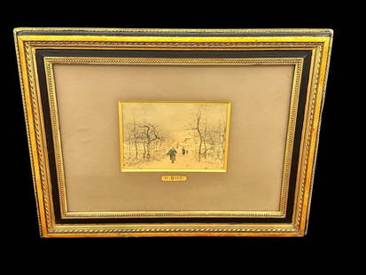 Daniel Dave (French b.1850) Watercolor: Daniel Dave (French b.1850) Watercolor Dated Paris Dec. 11, 1924. Framed and measuring 24 x 18.5".