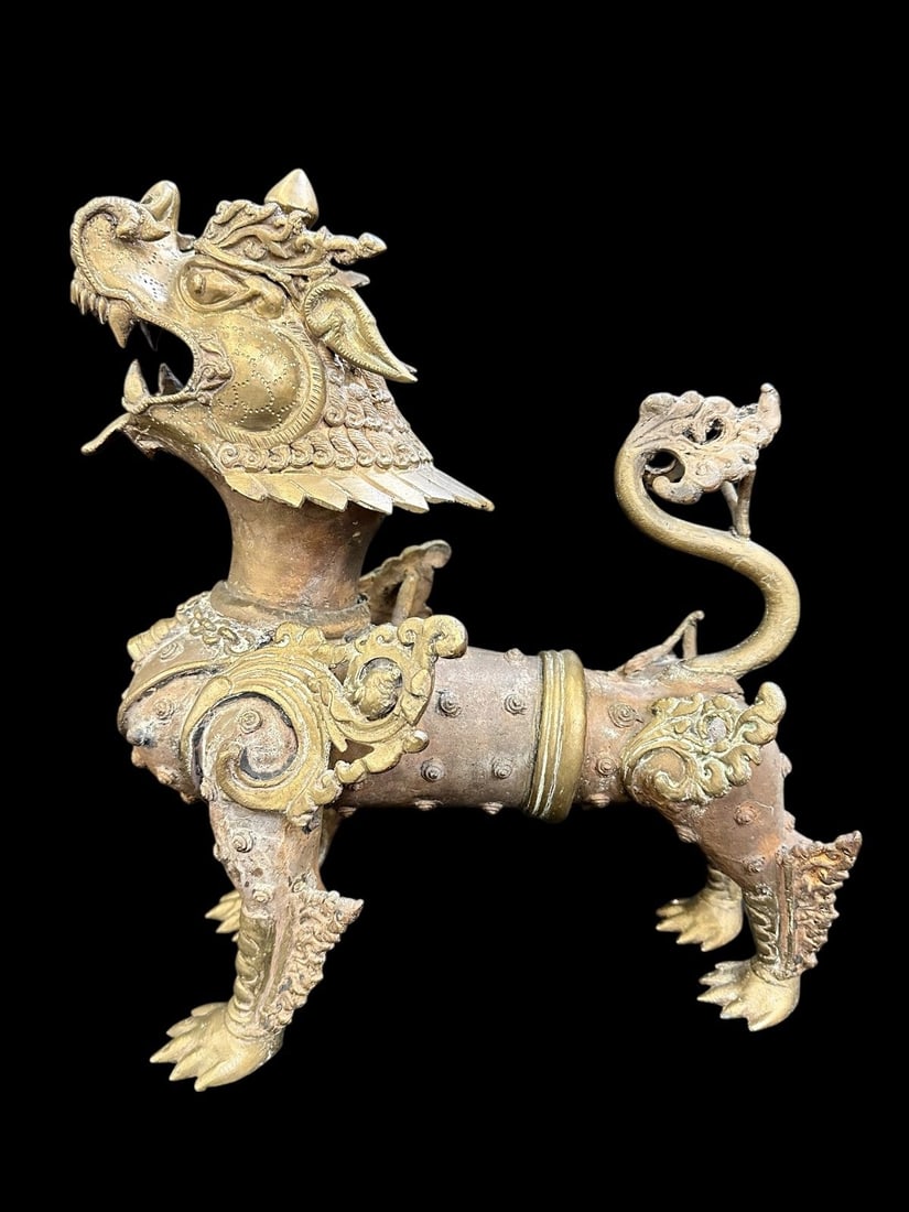 Bronze Foo Dog Sculpture (1 of 3)