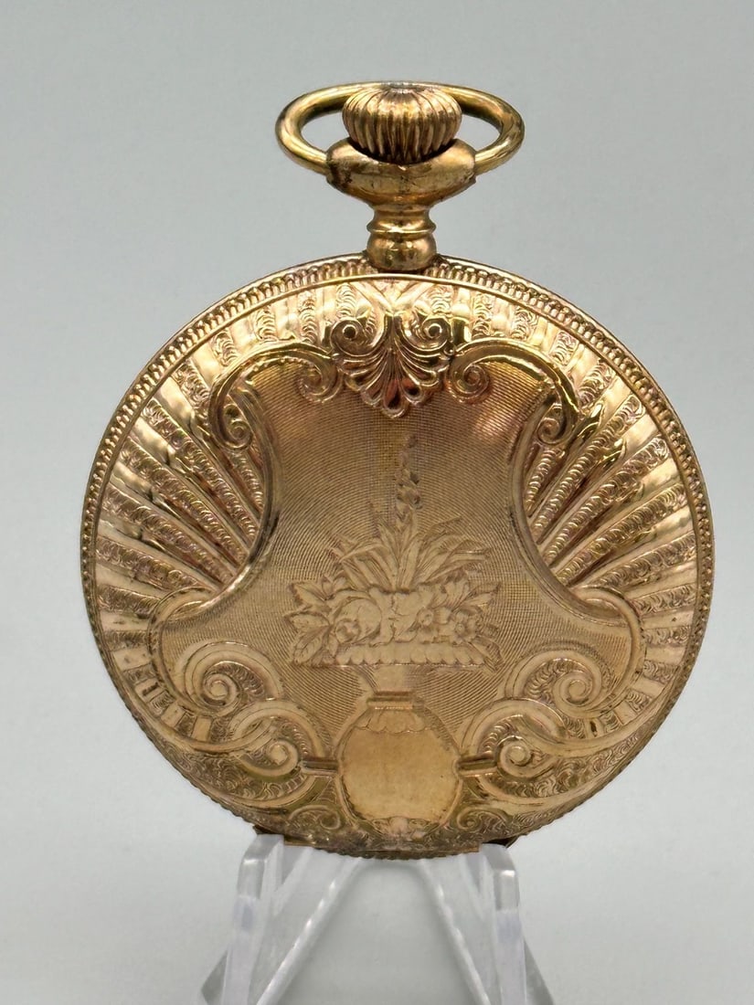 1901 New York Standard Watch Co. 7 Jewel Gold Filled Pocket Watch: 1901 New York Standard Watch Co. 7 Jewel Gold Filled Pocket Watch: Hunter case, model 1, grade 44, 6s. Movement number 2370081.
