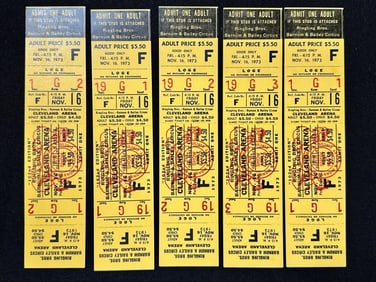 (5) Full Cleveland Arena Tickets 102nd Ed. Ringling Bros., Barnum and Bailey Circus