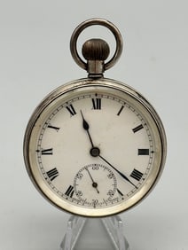 Tiega 10 Jewel Swiss Pocket Watch with Sterling Case