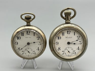 (2) Pocket Watches; Standard, and New Era USA