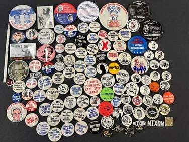 (110+) Richard Nixon Political Campaign Buttons, Satirical with Jewelry