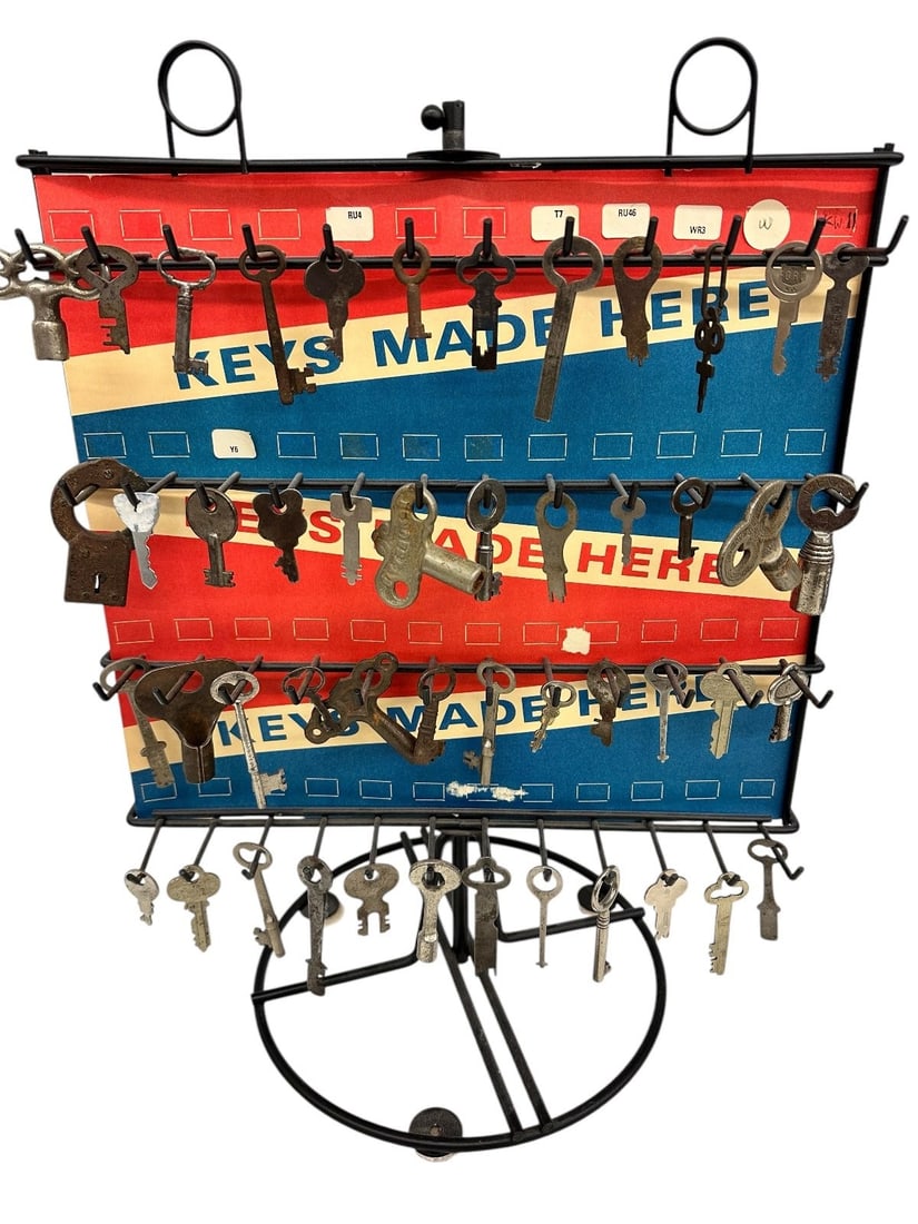 Rotating Key Store Display Filled With Antique Keys (1 of 2)