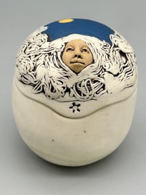 Jude Holdsworth Native American Pottery Face Jar