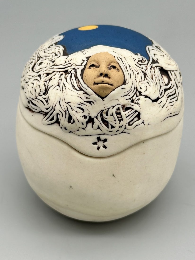Jude Holdsworth Native American Pottery Face Jar (1 of 4)