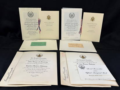 1961 John F. Kennedy and 1965 LB Johnson Inauguration Ticket, Invitation, Program and Envelope: 1961 John F. Kennedy and 1965 LB Johnson Inauguration Ticket, Invitation, Program and Envelope: