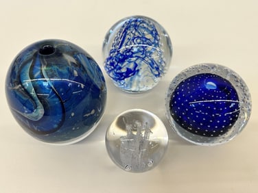 (4) Paperweights; Eikholt, J. Gentile, Lindstrand, Jablonski