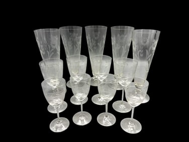 Vintage Etched Glasses