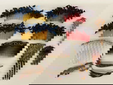 Group of Vintage Hair Combs and Clips