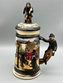 Firefighter Lidded Beer Stein