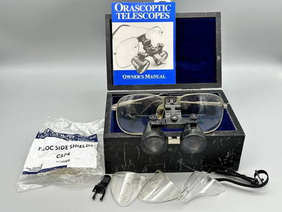 Orascoptic Telescope Loupe Glasses With Box: Orascoptic Telescope Loupe Glasses With Box: Some light scratching on lens.