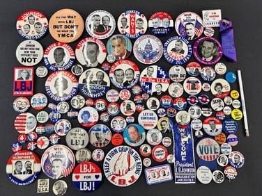 (117) Lyndon B. Johnson Political Buttons