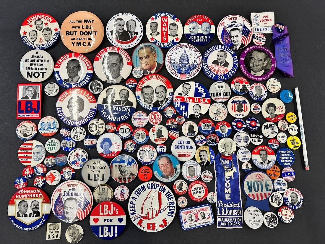 (117) Lyndon B. Johnson Political Buttons (1 of 8)