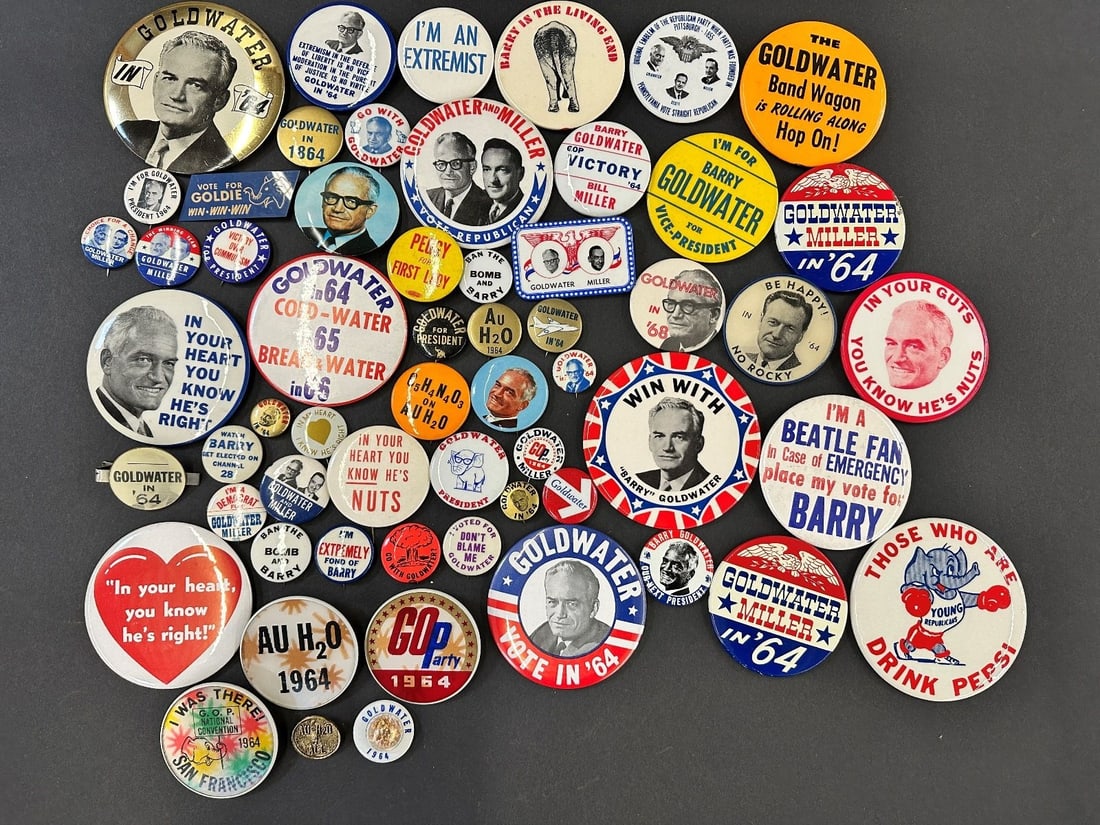 (60) Barry Goldwater Political Buttons (1 of 8)