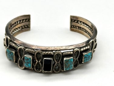 Sterling Silver Turquoise Native American Cuff Bracelet