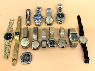 (14) Group of Men's Dress Watches With Gold Filled
