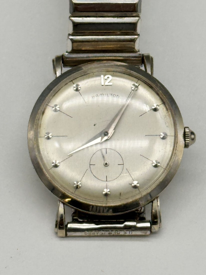 14k White Gold Hamilton Men's Watch: 14k White Gold Hamilton Men's Watch: Total weight is 46 grams. Inscribed.