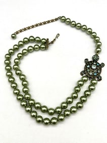 Heidi Daus Turtle Crystal Statement 2 Strand Necklace
