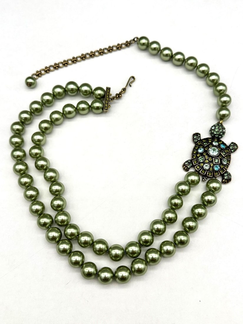 Heidi Daus Turtle Crystal Statement 2 Strand Necklace (1 of 3)
