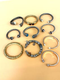 (10) Group of Bangle and Cuff Bracelets