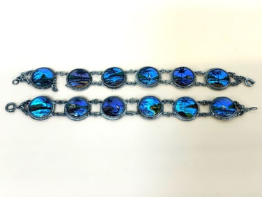 (2) Butterfly Wing Bracelets