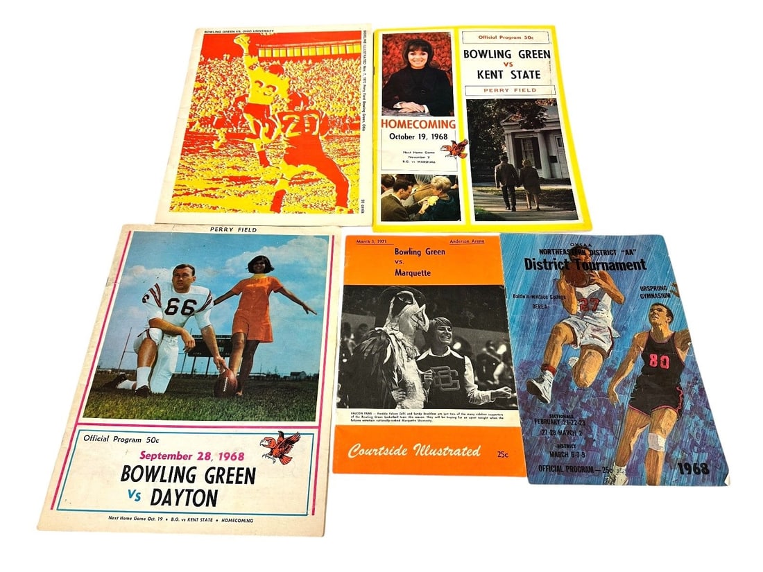 (5) Group of Bowling Green Sports Programs: Group of Bowling Green Sports Programs: 1968-1971 Basketball, Football